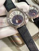 Perfect Replica Jaeger LeCoultre Pruple On White Shell Dial Diamond Case 34mm Women's Watch